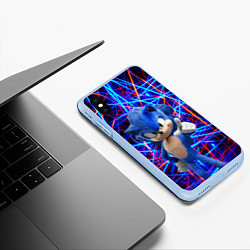 Чехол iPhone XS Max матовый Sonic, цвет: 3D-голубой — фото 2