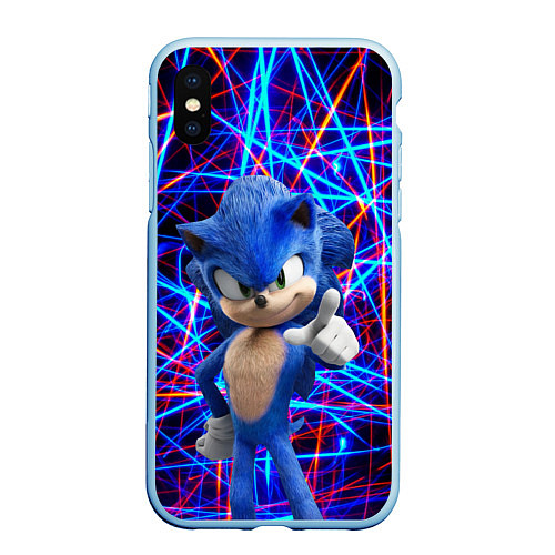 Чехол iPhone XS Max матовый Sonic / 3D-Голубой – фото 1