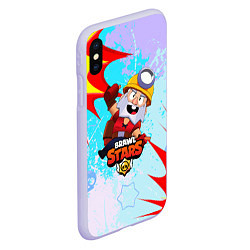 Чехол iPhone XS Max матовый Brawl Stars Dynamike, цвет: 3D-светло-сиреневый — фото 2