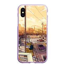 Чехол iPhone XS Max матовый GTA San Andreas, цвет: 3D-сиреневый