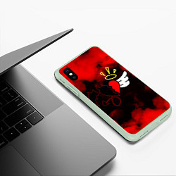 Чехол iPhone XS Max матовый ТИКТОКЕР - PAYTON MOORMEIE, цвет: 3D-салатовый — фото 2