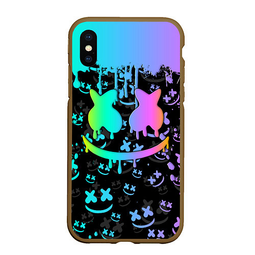 Чехол iPhone XS Max матовый MARSHMELLO / 3D-Коричневый – фото 1