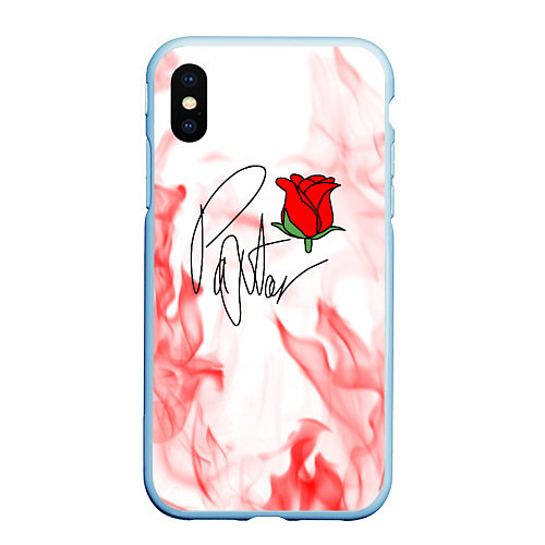 Чехол iPhone XS Max матовый PYTN X ROSE / 3D-Голубой – фото 1