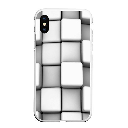 Чехол iPhone XS Max матовый ТЕКСТУРА / 3D-Белый – фото 1