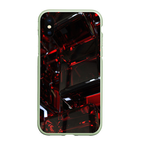 Чехол iPhone XS Max матовый МЕТАЛЛИЧЕСКИЙ / 3D-Салатовый – фото 1