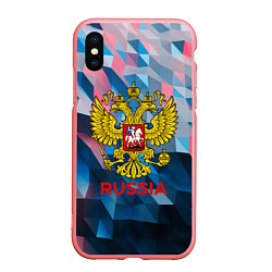 Чехол iPhone XS Max матовый RUSSIA, цвет: 3D-баблгам