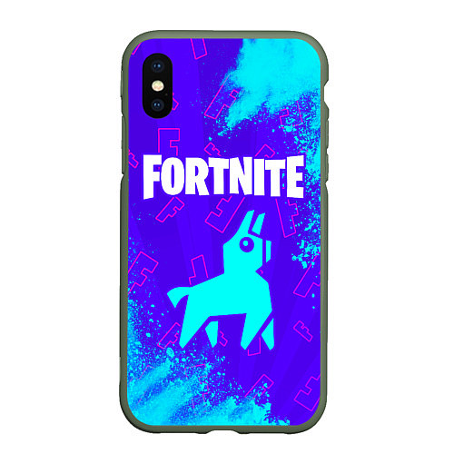 Чехол iPhone XS Max матовый FORTNITE ФОРТНАЙТ / 3D-Темно-зеленый – фото 1