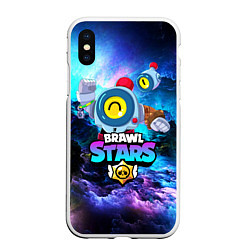 Чехол iPhone XS Max матовый BRAWL STARS NANI SPACE NEON