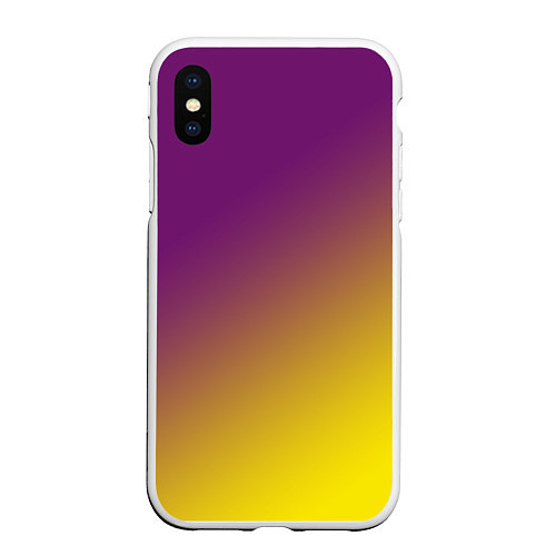 Чехол iPhone XS Max матовый ГРАДИЕНТ / 3D-Белый – фото 1