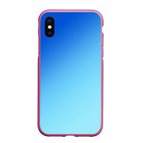 Чехол iPhone XS Max матовый Blue / 3D-Малиновый – фото 1