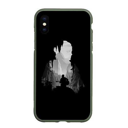 Чехол iPhone XS Max матовый THE LAST OF US / 3D-Темно-зеленый – фото 1