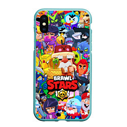 Чехол iPhone XS Max матовый BRAWL STARS GALE, цвет: 3D-мятный