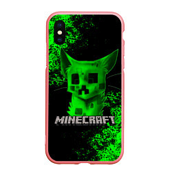 Чехол iPhone XS Max матовый MINECRAFT CAT