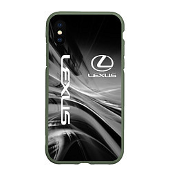 Чехол iPhone XS Max матовый LEXUS, цвет: 3D-темно-зеленый