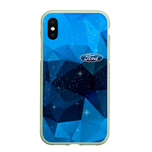 Чехол iPhone XS Max матовый FORD / 3D-Салатовый – фото 1