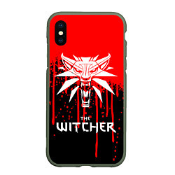 Чехол iPhone XS Max матовый The Witcher, цвет: 3D-темно-зеленый