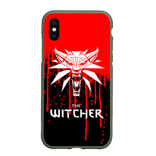 Чехол iPhone XS Max матовый The Witcher / 3D-Темно-зеленый – фото 1