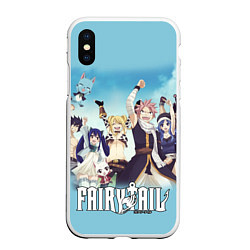 Чехол iPhone XS Max матовый FAIRY TAIL ХВОСТ ФЕИ, цвет: 3D-белый