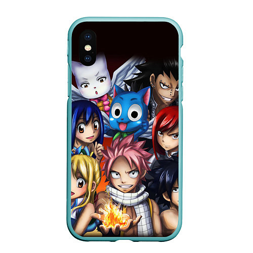 Чехол iPhone XS Max матовый FAIRY TAIL ХВОСТ ФЕИ / 3D-Мятный – фото 1