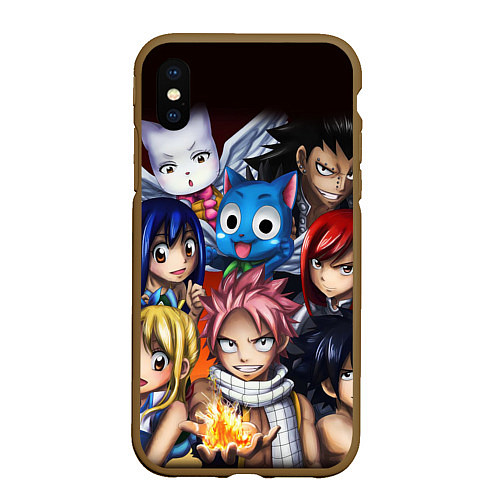 Чехол iPhone XS Max матовый FAIRY TAIL ХВОСТ ФЕИ / 3D-Коричневый – фото 1