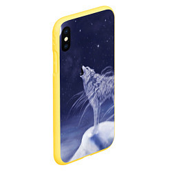 Чехол iPhone XS Max матовый WOLF WHITE D, цвет: 3D-желтый — фото 2