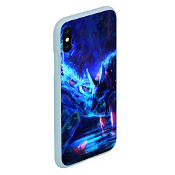 Чехол iPhone XS Max матовый ВОЛК В НЕОНЕ D, цвет: 3D-голубой — фото 2