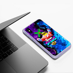 Чехол iPhone XS Max матовый БРАВЛ СТАРС СПРАУТ SPROUT, цвет: 3D-светло-сиреневый — фото 2