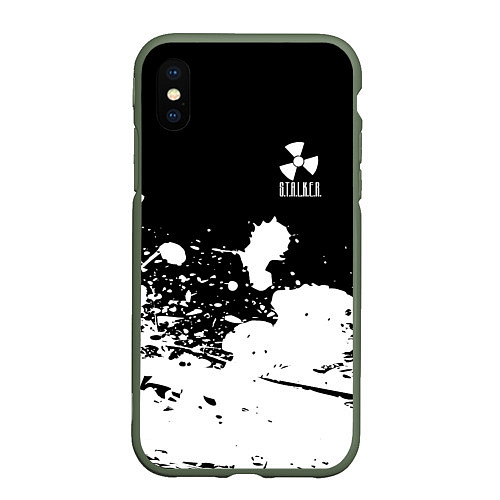Чехол iPhone XS Max матовый S T A L K E R / 3D-Темно-зеленый – фото 1