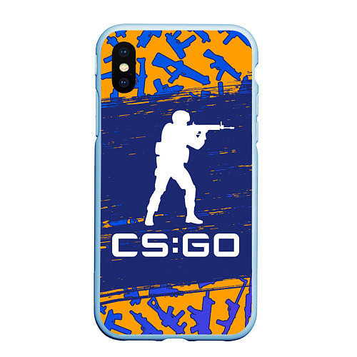 Чехол iPhone XS Max матовый CS GO КС ГО / 3D-Голубой – фото 1