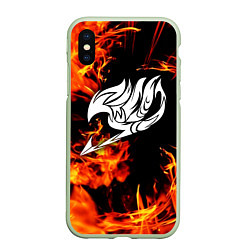 Чехол iPhone XS Max матовый FAIRY TAIL ХВОСТ ФЕИ, цвет: 3D-салатовый