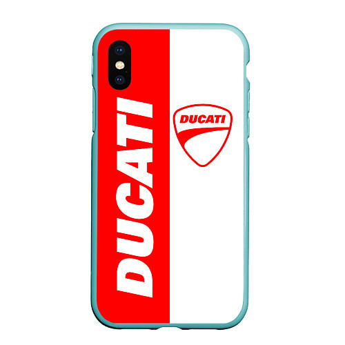 Чехол iPhone XS Max матовый DUCATI 4 / 3D-Мятный – фото 1