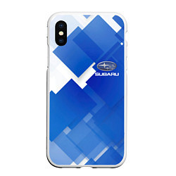 Чехол iPhone XS Max матовый SUBARU, цвет: 3D-белый