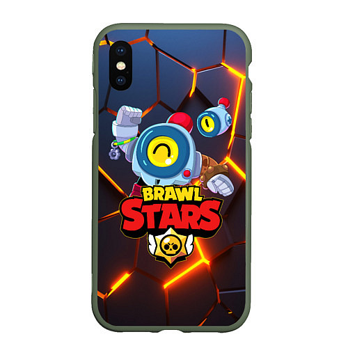 Чехол iPhone XS Max матовый BRAWL STARS NANI НАНИ / 3D-Темно-зеленый – фото 1