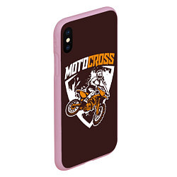 Чехол iPhone XS Max матовый Motorcross Z, цвет: 3D-розовый — фото 2