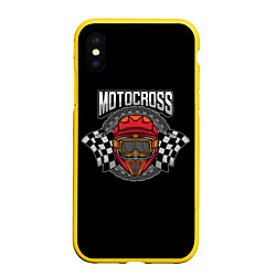 Чехол iPhone XS Max матовый Motocross Champion Z, цвет: 3D-желтый