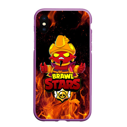 Чехол iPhone XS Max матовый BRAWL STARS EVIL GENE ДЖИН / 3D-Фиолетовый – фото 1