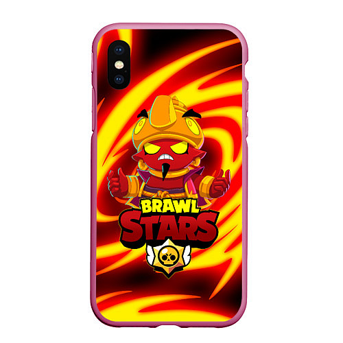 Чехол iPhone XS Max матовый BRAWL STARS EVIL GENE ДЖИН / 3D-Малиновый – фото 1