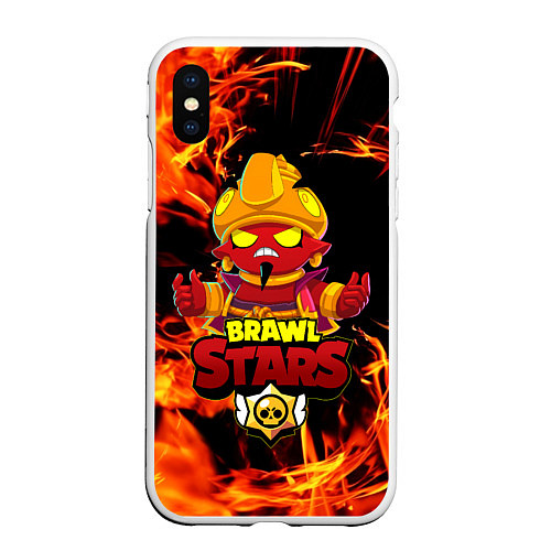 Чехол iPhone XS Max матовый BRAWL STARS EVIL GENE ДЖИН / 3D-Белый – фото 1