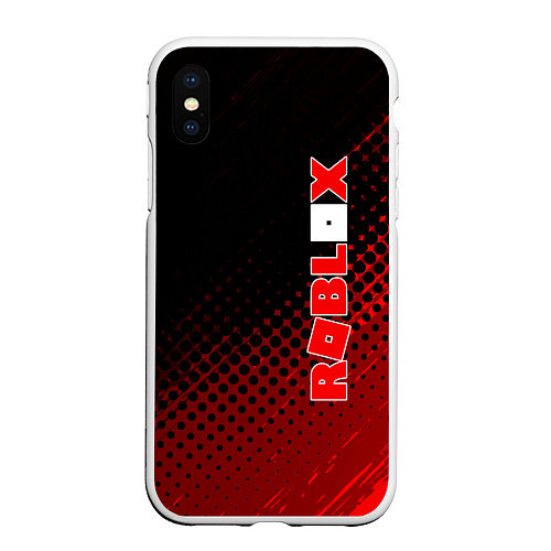 Чехол iPhone XS Max матовый Roblox / 3D-Белый – фото 1