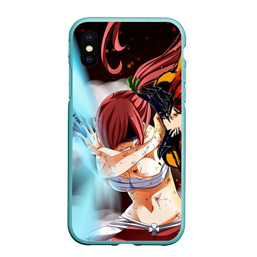 Чехол iPhone XS Max матовый FAIRY TAIL ХВОСТ ФЕИ / 3D-Мятный – фото 1