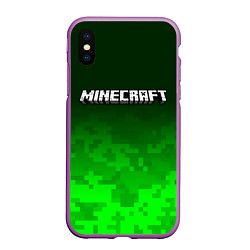 Чехол iPhone XS Max матовый MINECRAFT МАЙНКРАФТ, цвет: 3D-фиолетовый