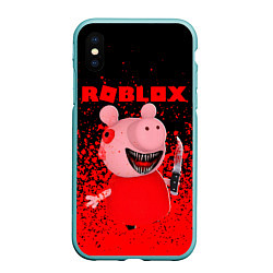 Чехол iPhone XS Max матовый Roblox Piggy, цвет: 3D-мятный