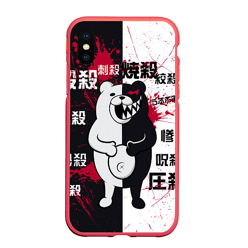 Чехол iPhone XS Max матовый Monokuma / 3D-Красный – фото 1