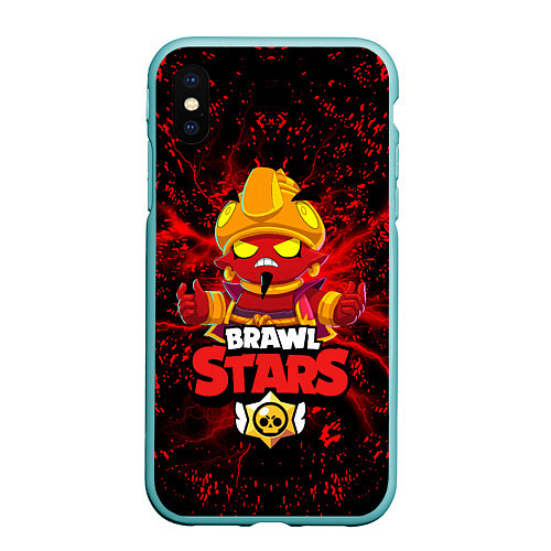 Чехол iPhone XS Max матовый BRAWL STARS EVIL GENE / 3D-Мятный – фото 1