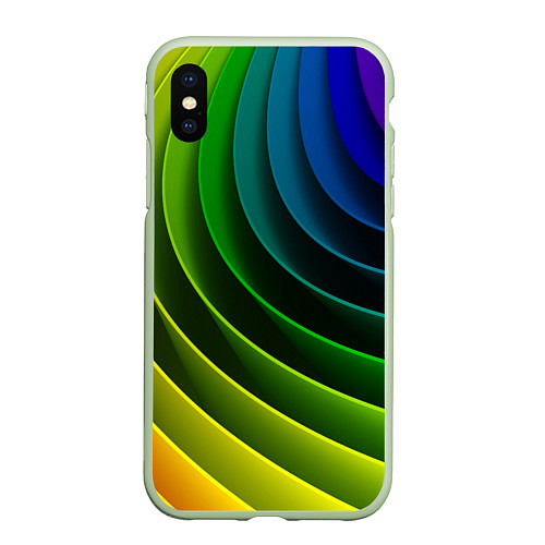 Чехол iPhone XS Max матовый Color 2058 / 3D-Салатовый – фото 1