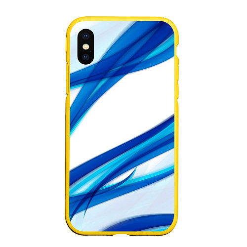 Чехол iPhone XS Max матовый STRIPES BLUE / 3D-Желтый – фото 1