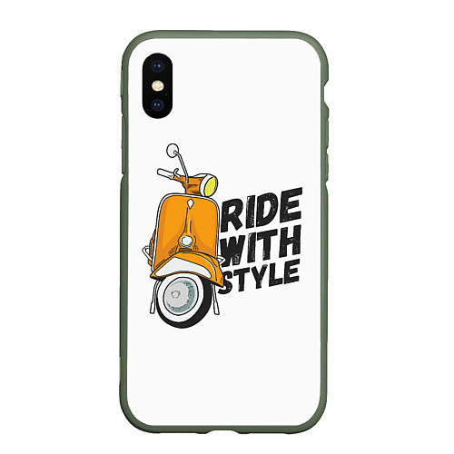 Чехол iPhone XS Max матовый RIDE WITH STYLE Z / 3D-Темно-зеленый – фото 1