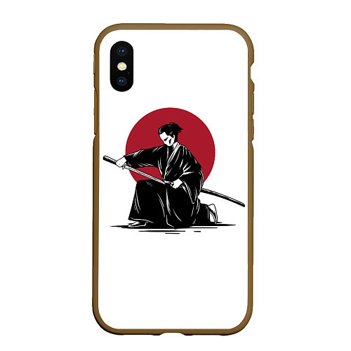 Чехол iPhone XS Max матовый Японский самурай Z / 3D-Коричневый – фото 1