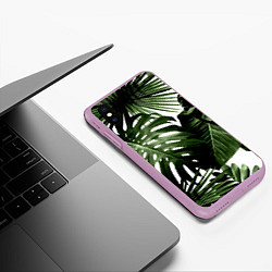 Чехол iPhone XS Max матовый Джунгли, цвет: 3D-сиреневый — фото 2