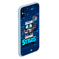 Чехол iPhone XS Max матовый Virus 8 bit brawl stars Blue, цвет: 3D-голубой — фото 2